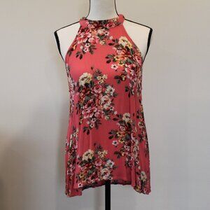 Staccato Sleeveless Blush Pink Floral Top Size Medium